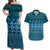 Bula Fiji Iri ni Meke Couples Matching Off Shoulder Maxi Dress and Hawaiian Shirt Karakarawa Fijian Masi - Polynesian Pride