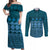 Bula Fiji Iri ni Meke Couples Matching Off Shoulder Maxi Dress and Long Sleeve Button Shirt Karakarawa Fijian Masi - Polynesian Pride