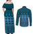 Bula Fiji Iri ni Meke Couples Matching Off Shoulder Maxi Dress and Long Sleeve Button Shirt Karakarawa Fijian Masi - Polynesian Pride