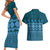 Bula Fiji Iri ni Meke Couples Matching Short Sleeve Bodycon Dress and Hawaiian Shirt Karakarawa Fijian Masi - Polynesian Pride
