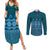 Bula Fiji Iri ni Meke Couples Matching Summer Maxi Dress and Long Sleeve Button Shirt Karakarawa Fijian Masi - Polynesian Pride