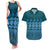 Bula Fiji Iri ni Meke Couples Matching Tank Maxi Dress and Hawaiian Shirt Karakarawa Fijian Masi - Polynesian Pride