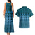 Bula Fiji Iri ni Meke Couples Matching Tank Maxi Dress and Hawaiian Shirt Karakarawa Fijian Masi - Polynesian Pride