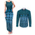 Bula Fiji Iri ni Meke Couples Matching Tank Maxi Dress and Long Sleeve Button Shirt Karakarawa Fijian Masi - Polynesian Pride