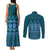 Bula Fiji Iri ni Meke Couples Matching Tank Maxi Dress and Long Sleeve Button Shirt Karakarawa Fijian Masi - Polynesian Pride