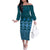 Bula Fiji Iri ni Meke Family Matching Off The Shoulder Long Sleeve Dress and Hawaiian Shirt Karakarawa Fijian Masi - Polynesian Pride