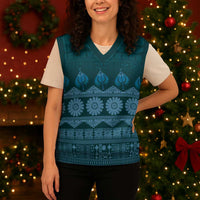 Bula Fiji Iri ni Meke Christmas Knitted V-Neck Vest Karakarawa Fijian Masi LT14 - Polynesian Pride