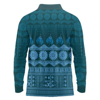 Bula Fiji Iri ni Meke Long Sleeve Polo Shirt Karakarawa Fijian Masi - Polynesian Pride