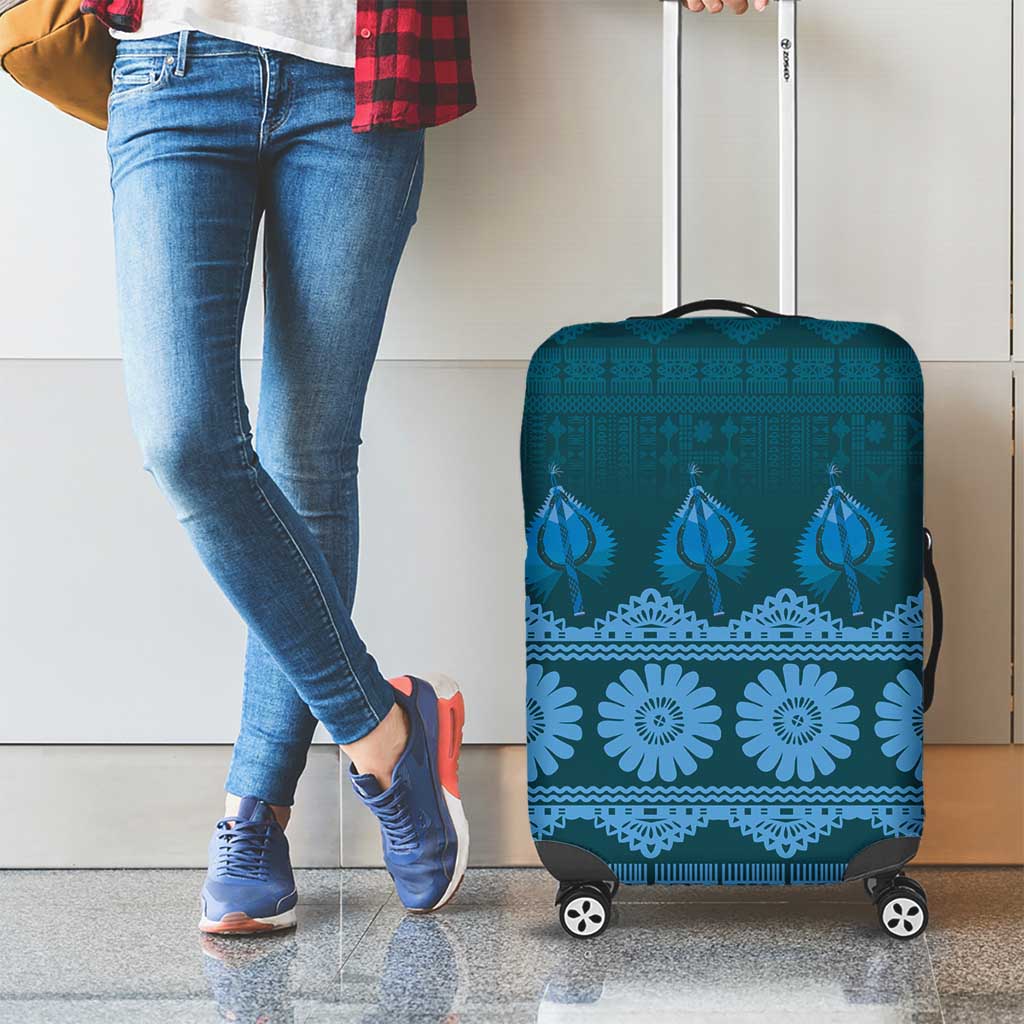 Bula Fiji Iri ni Meke Luggage Cover Karakarawa Fijian Masi - Polynesian Pride