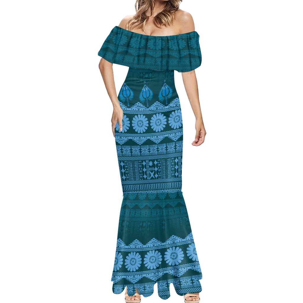 Bula Fiji Iri ni Meke Mermaid Dress Karakarawa Fijian Masi - Polynesian Pride