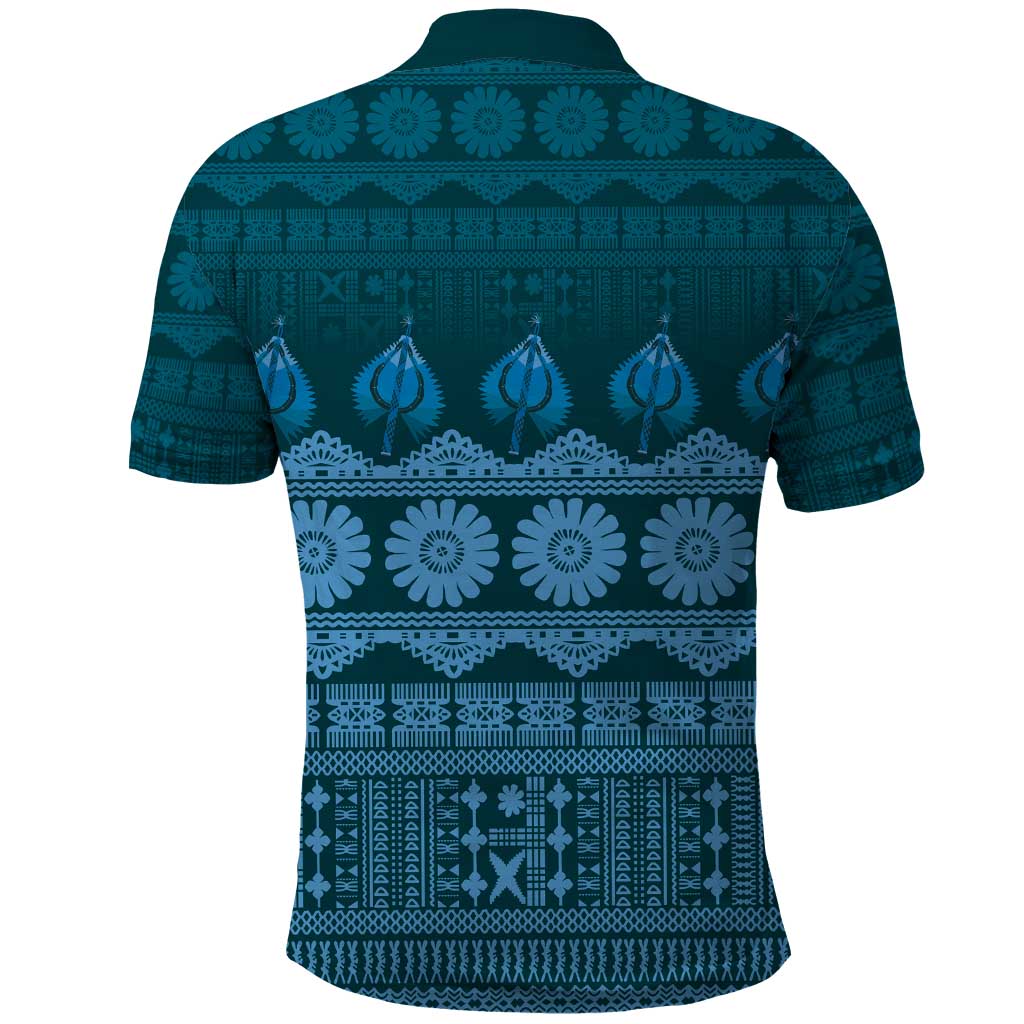 Bula Fiji Iri ni Meke Polo Shirt Karakarawa Fijian Masi - Polynesian Pride