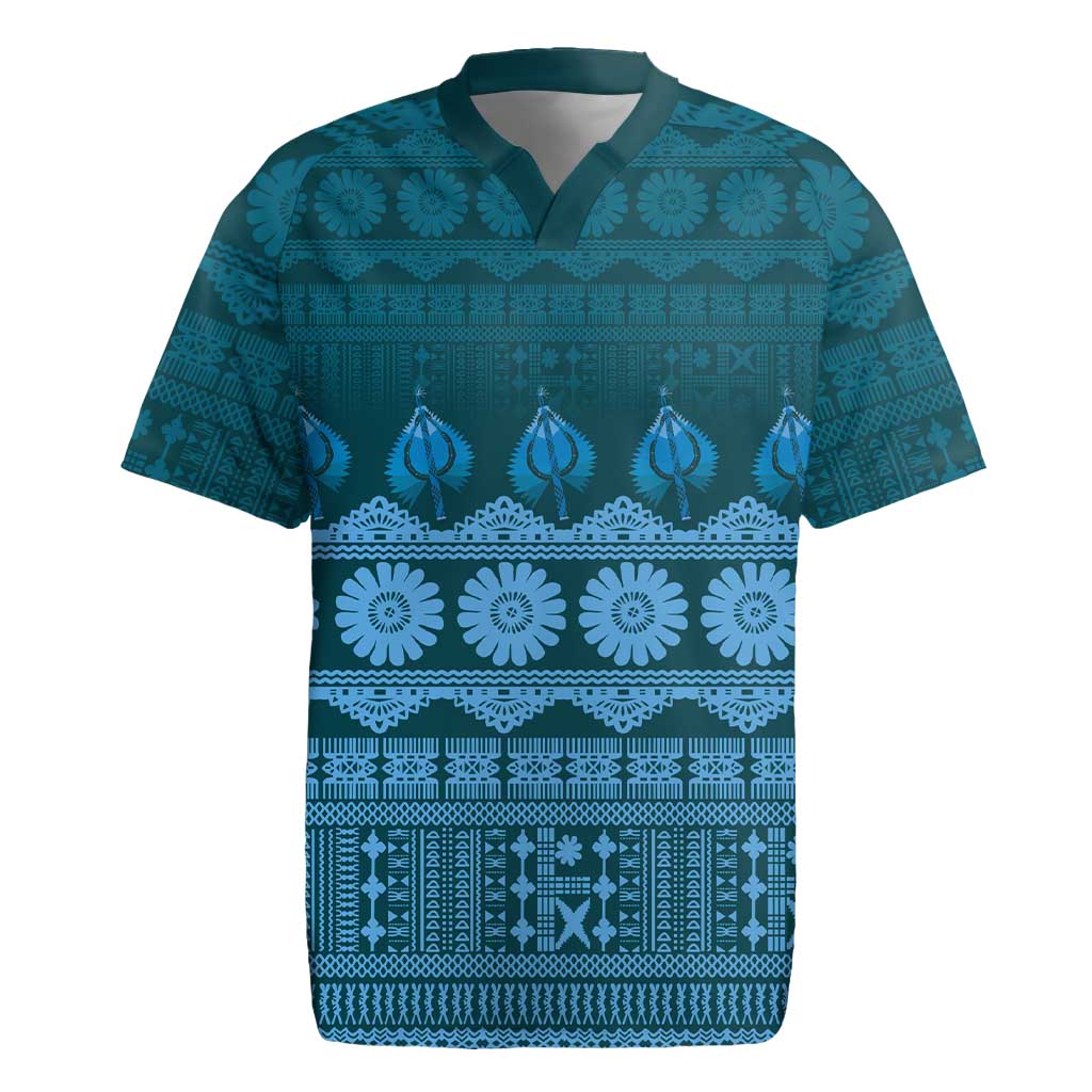 Bula Fiji Iri ni Meke Rugby Jersey Karakarawa Fijian Masi - Polynesian Pride