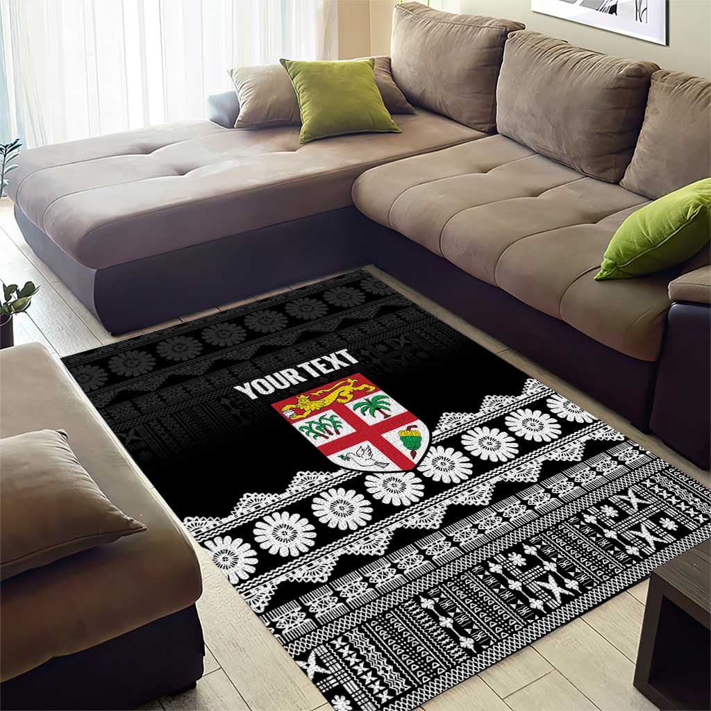 Fiji Tapa Rugby Custom Area Rug Go Fijiana - Polynesian Pride