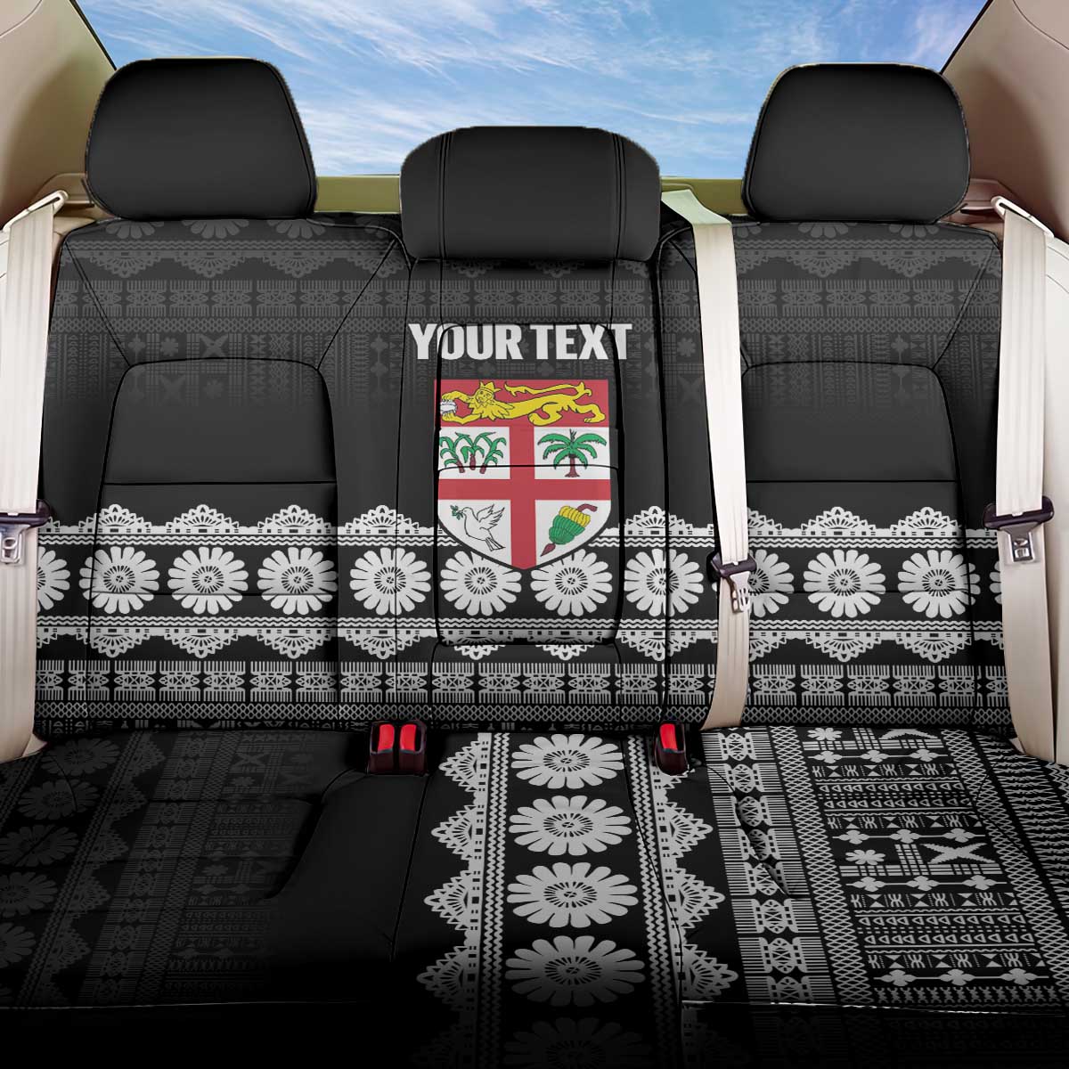 Fiji Tapa Rugby Custom Back Car Seat Cover Go Fijiana - Polynesian Pride