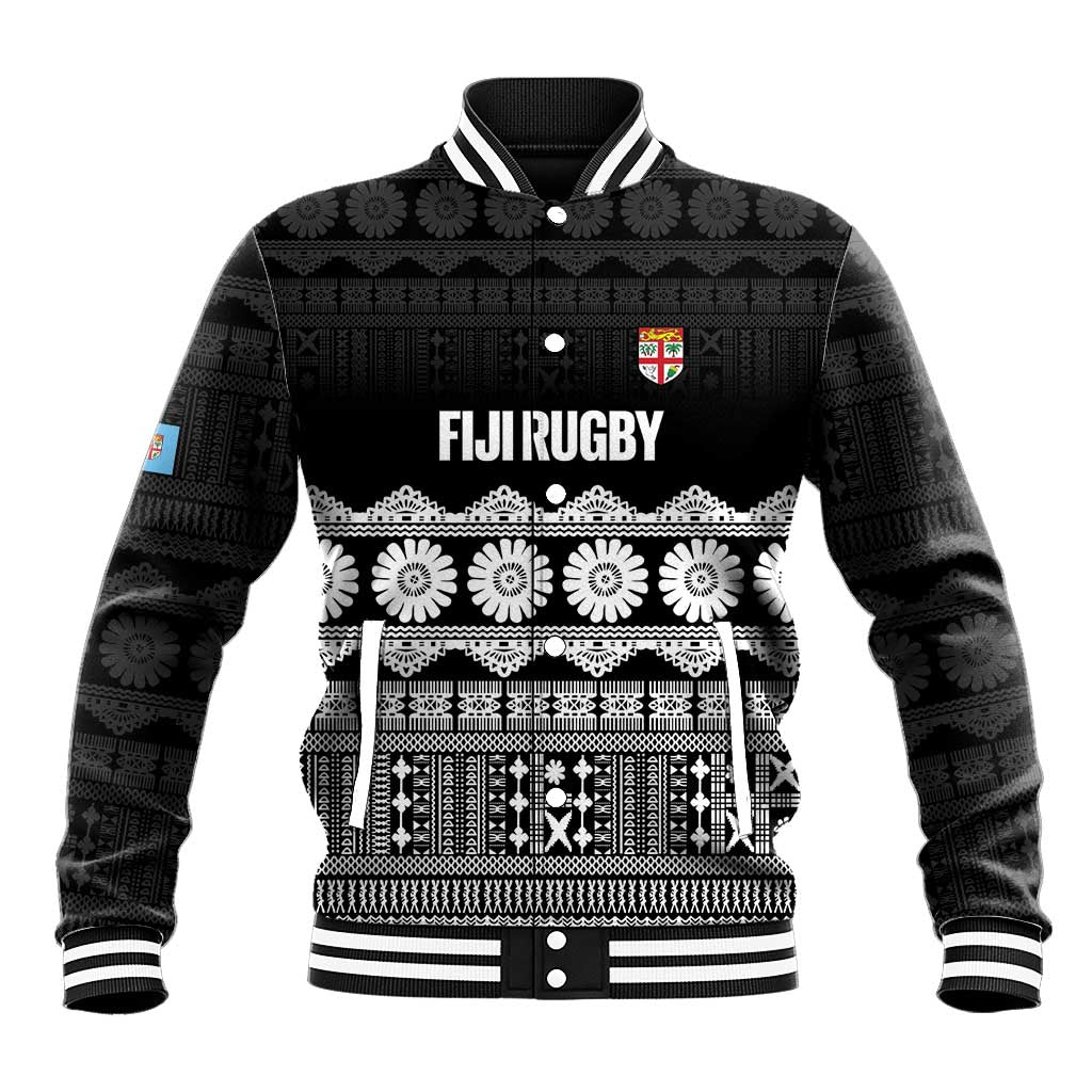 Fiji Tapa Rugby Custom Baseball Jacket Go Fijiana - Polynesian Pride