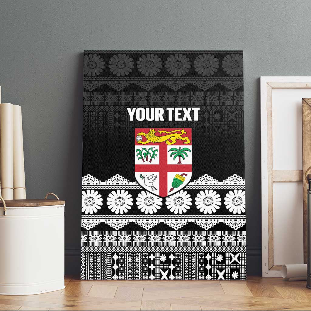 Fiji Tapa Rugby Custom Canvas Wall Art Go Fijiana - Polynesian Pride