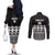 Fiji Tapa Rugby Custom Couples Matching Off The Shoulder Long Sleeve Dress and Long Sleeve Button Shirt Go Fijiana - Polynesian Pride