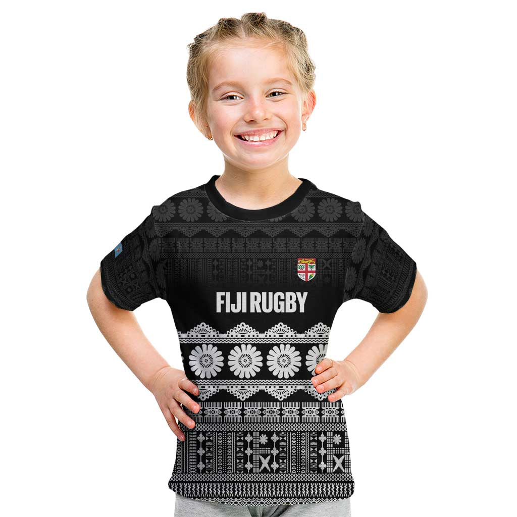 Fiji Tapa Rugby Custom Kid T Shirt Go Fijiana - Polynesian Pride
