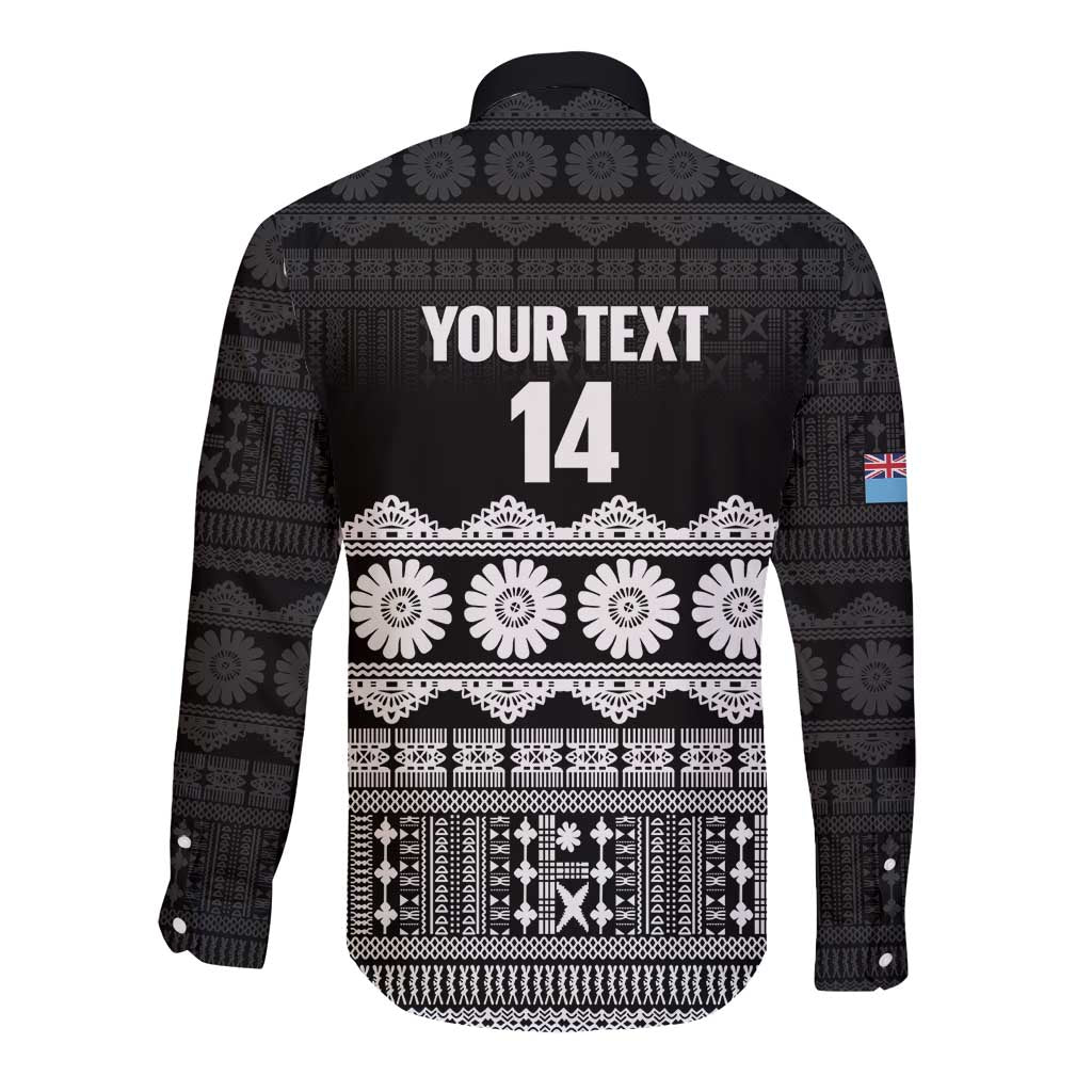 Fiji Tapa Rugby Custom Long Sleeve Button Shirt Go Fijiana - Polynesian Pride