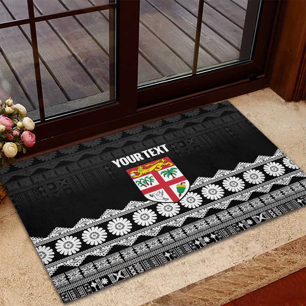 Fiji Tapa Rugby Custom Rubber Doormat Go Fijiana - Polynesian Pride