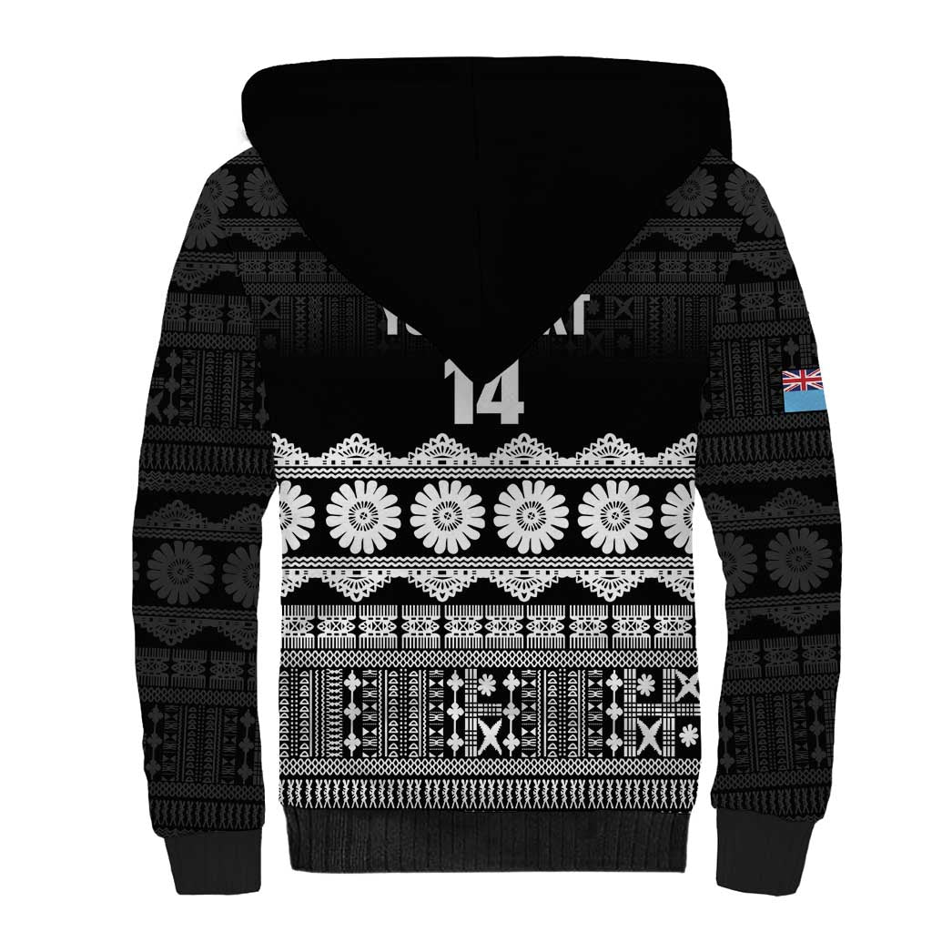 Fiji Tapa Rugby Custom Sherpa Hoodie Go Fijiana - Polynesian Pride