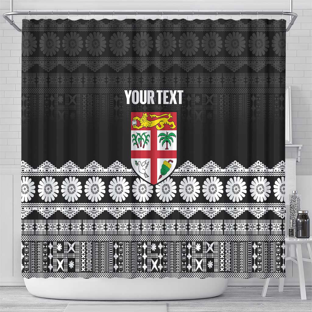 Fiji Tapa Rugby Custom Shower Curtain Go Fijiana - Polynesian Pride