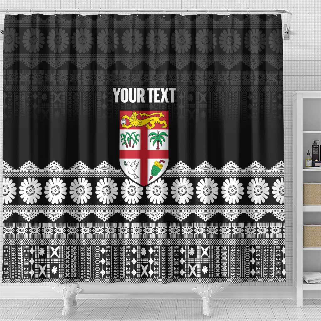Fiji Tapa Rugby Custom Shower Curtain Go Fijiana - Polynesian Pride