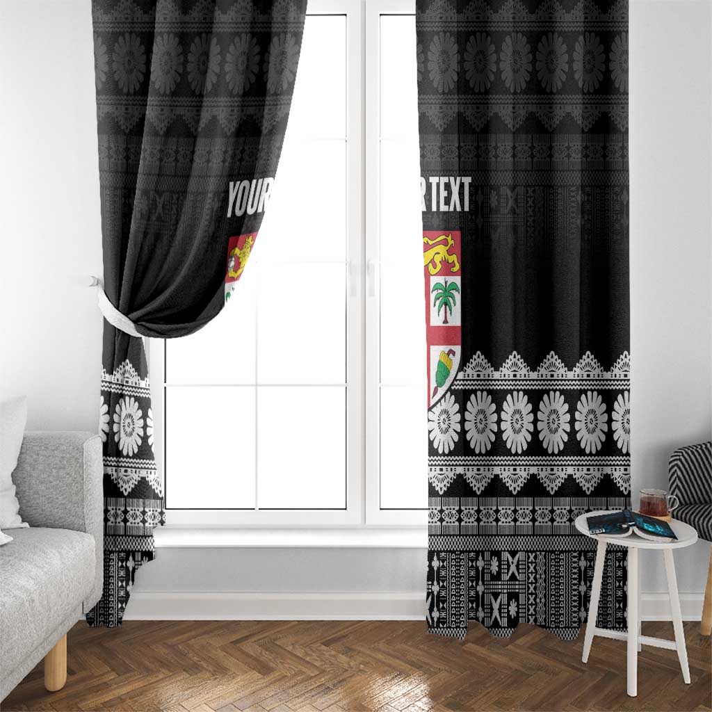 Fiji Tapa Rugby Custom Window Curtain Go Fijiana - Polynesian Pride