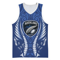 Auckland 2026 Rugby Custom Basketball Jersey NZ Maori Silver Fern LT14 Unisex Blue - Polynesian Pride