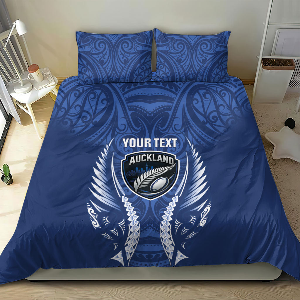 Auckland 2026 Rugby Custom Bedding Set NZ Maori Silver Fern