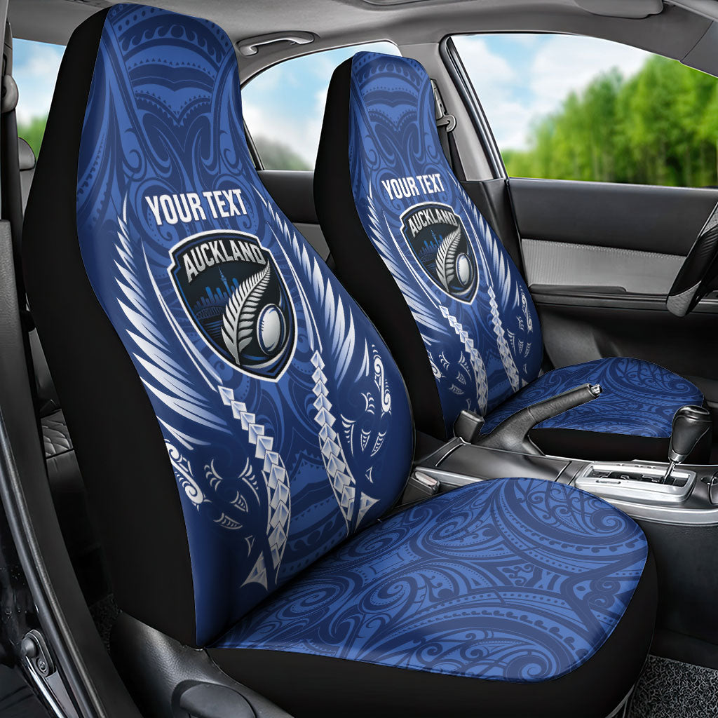 Auckland 2026 Rugby Custom Car Seat Cover NZ Maori Silver Fern LT14 - Polynesian Pride