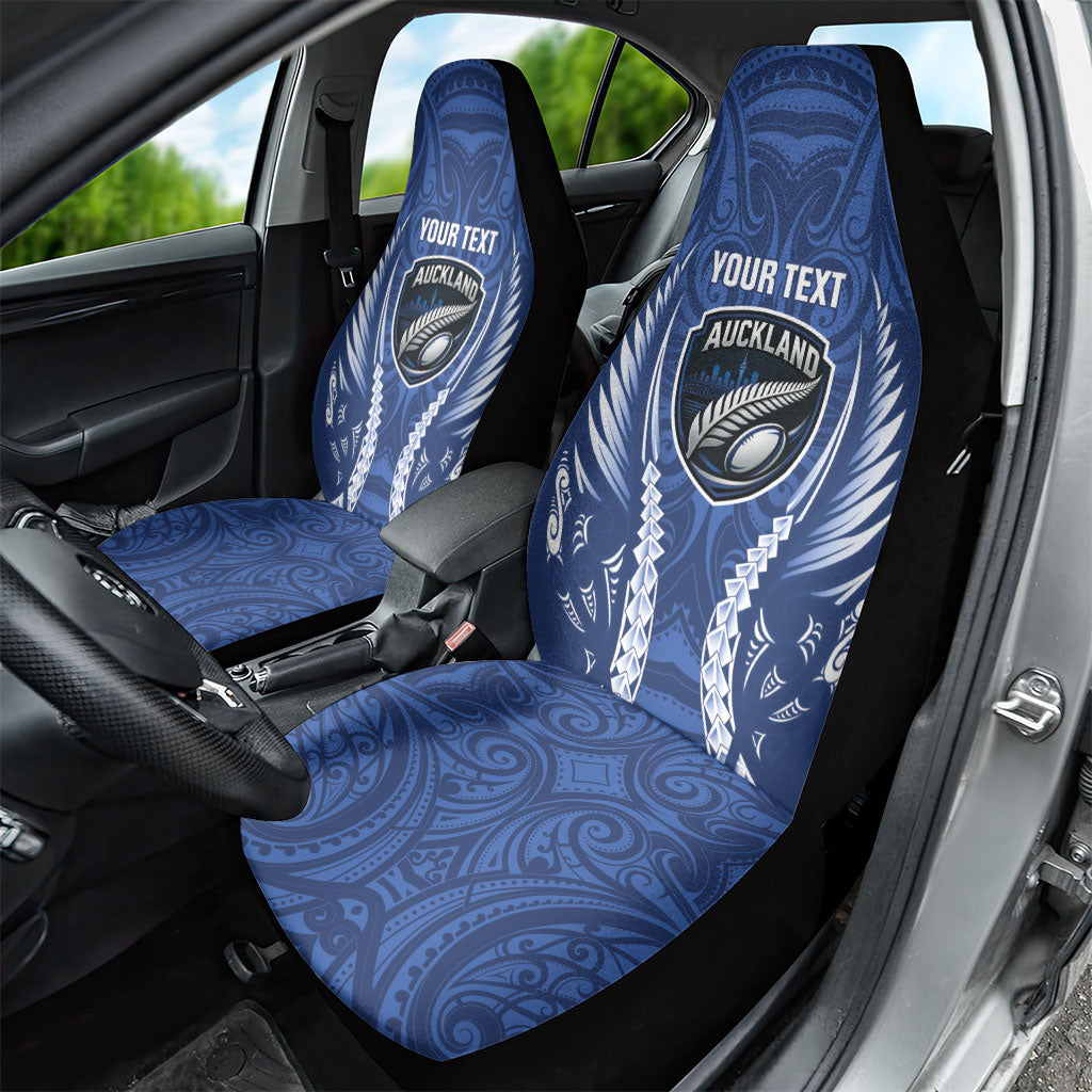 Auckland 2026 Rugby Custom Car Seat Cover NZ Maori Silver Fern LT14 - Polynesian Pride