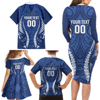 Auckland 2026 Rugby Custom Family Matching Long Sleeve Bodycon Dress and Hawaiian Shirt NZ Maori Silver Fern LT14 - Polynesian Pride
