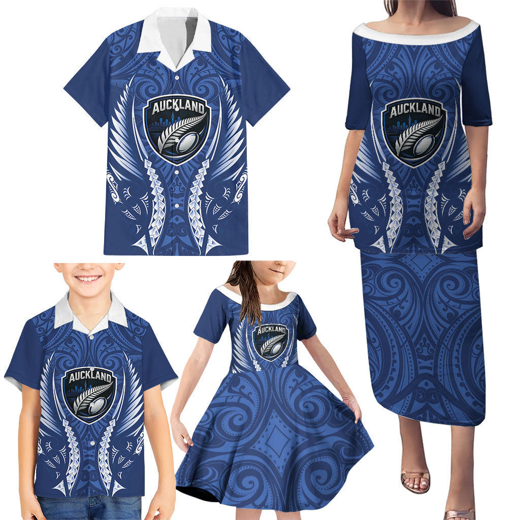 Auckland 2026 Rugby Custom Family Matching Puletasi and Hawaiian Shirt NZ Maori Silver Fern LT14 - Polynesian Pride