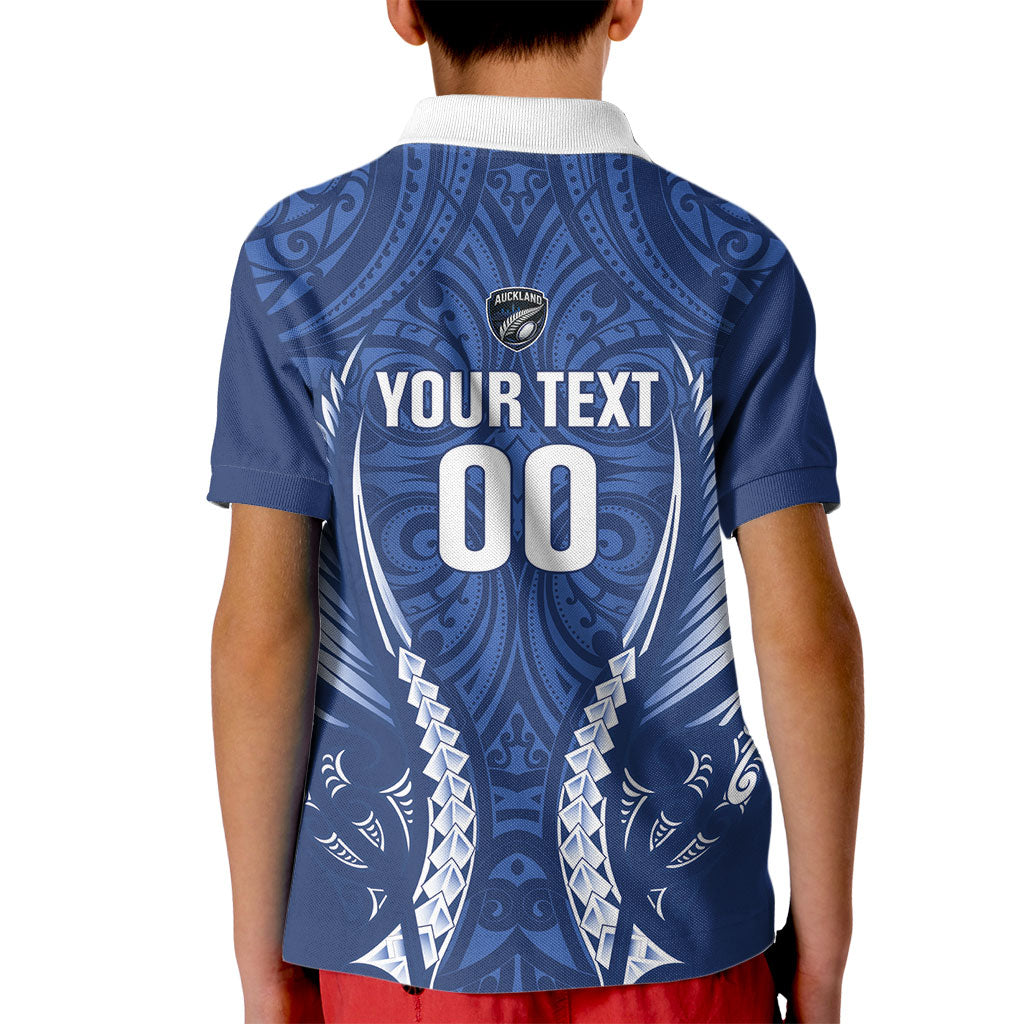 Auckland 2026 Rugby Custom Kid Polo Shirt NZ Maori Silver Fern LT14 - Polynesian Pride
