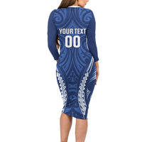 Auckland 2026 Rugby Custom Long Sleeve Bodycon Dress NZ Maori Silver Fern