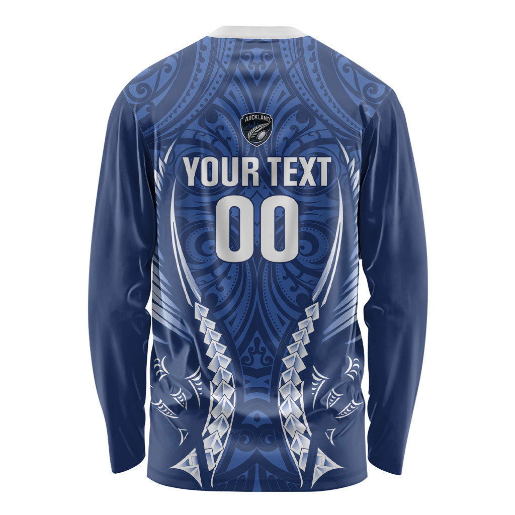 Auckland 2026 Rugby Custom Long Sleeve Shirt NZ Maori Silver Fern LT14 - Polynesian Pride