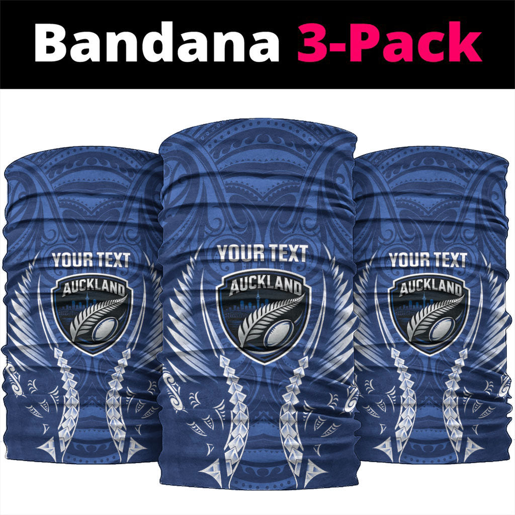 Auckland 2026 Rugby Custom Neck Gaiter NZ Maori Silver Fern LT14 package One Size: 25*50cm Blue - Polynesian Pride