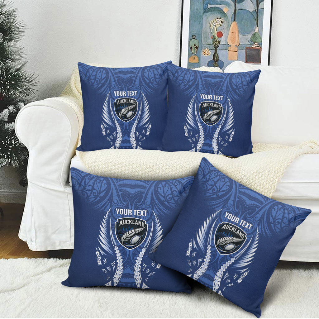 Auckland 2026 Rugby Custom Pillow Cover NZ Maori Silver Fern LT14 - Polynesian Pride