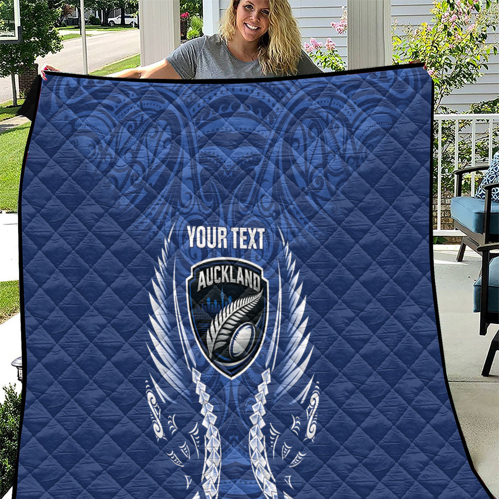 Auckland 2026 Rugby Custom Quilt NZ Maori Silver Fern