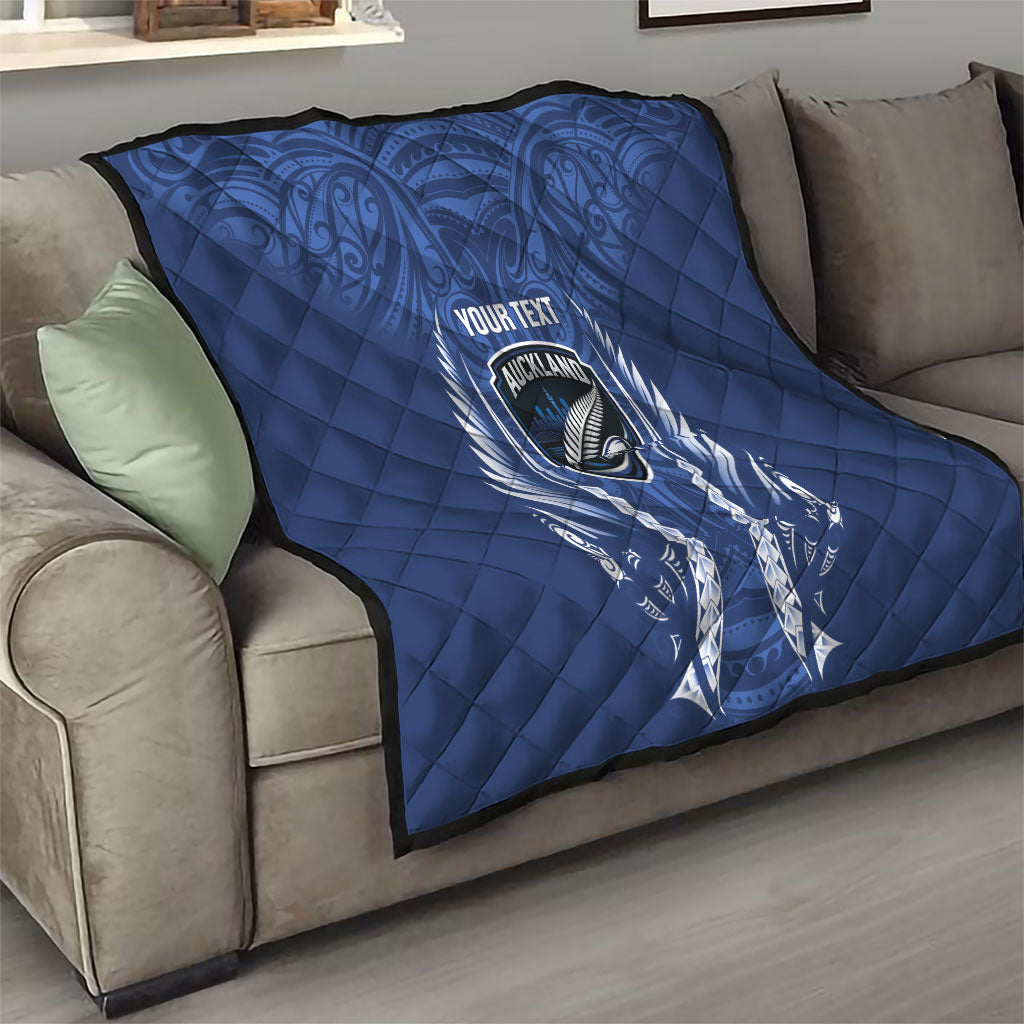 Auckland 2026 Rugby Custom Quilt NZ Maori Silver Fern