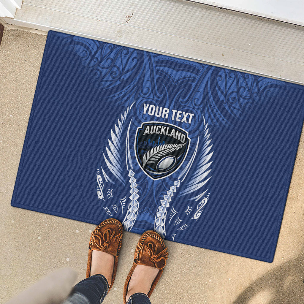 Auckland 2026 Rugby Custom Rubber Doormat NZ Maori Silver Fern LT14 - Polynesian Pride