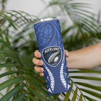 Auckland 2026 Rugby Custom Skinny Tumbler NZ Maori Silver Fern