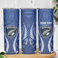 Auckland 2026 Rugby Custom Skinny Tumbler NZ Maori Silver Fern