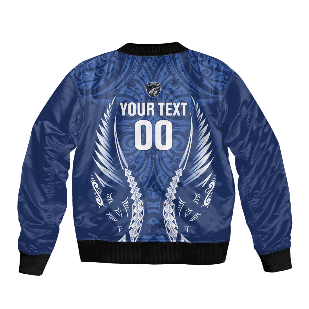 Auckland 2026 Rugby Custom Sleeve Zip Bomber Jacket NZ Maori Silver Fern