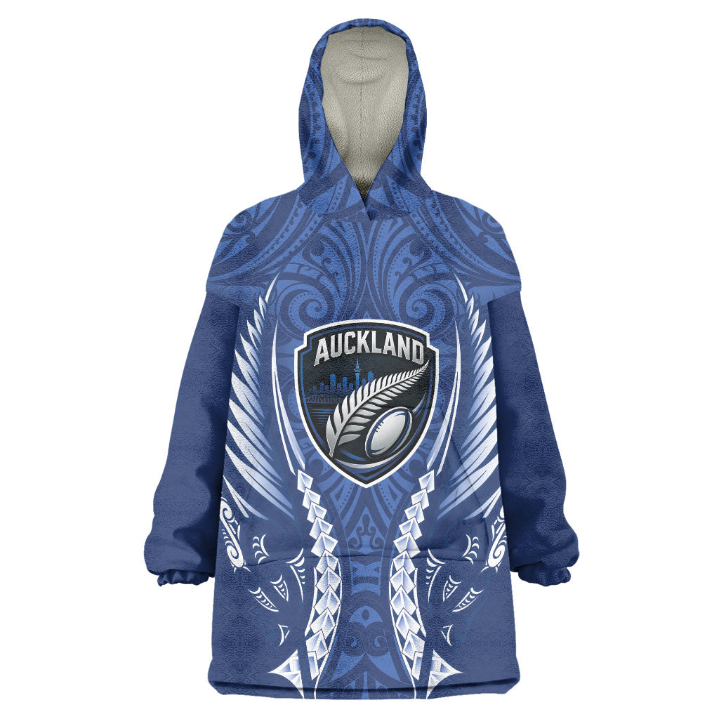 Auckland 2026 Rugby Custom Wearable Blanket Hoodie NZ Maori Silver Fern