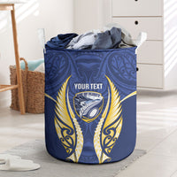 Bay of Plenty 2026 Rugby Custom Laundry Basket NZ Maori Silver Fern LT14 Blue - Polynesian Pride