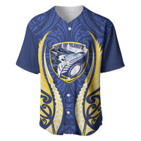 Bay of Plenty 2026 Rugby Custom Baseball Jersey NZ Maori Silver Fern LT14 Blue - Polynesian Pride