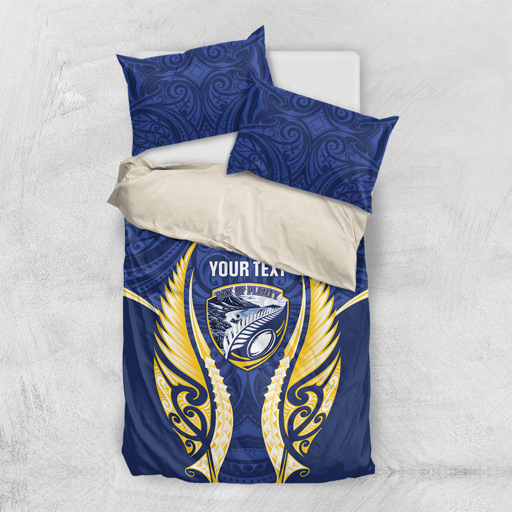 Bay of Plenty 2026 Rugby Custom Bedding Set NZ Maori Silver Fern LT14 US Twin 172cm x 218cm Blue - Polynesian Pride