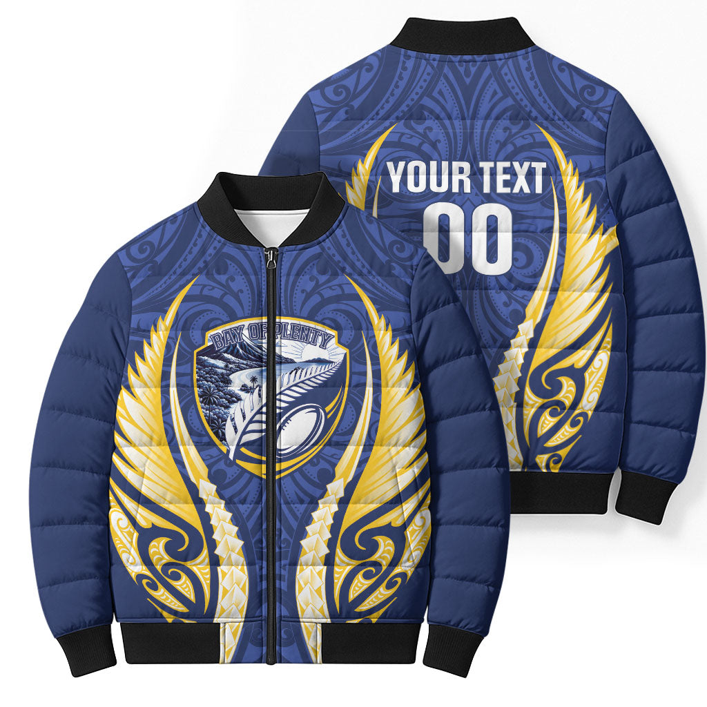 Bay of Plenty 2026 Rugby Custom Bomber Puffer Jacket NZ Maori Silver Fern LT14 - Polynesian Pride